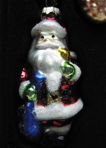 SET of 16 Glass CHRISTMAS ORNAMENTS Purple and Red, Santa, Angel, Snowman, Bear - Picture 7 of 11