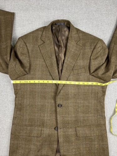 Pendleton Men's Sport Coat Blazer Two Button Brown Wool Size 40R Shoulder Pads - Picture 5 of 13