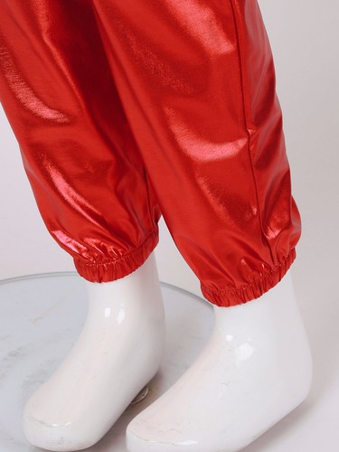 Girls Boys Metallic Baggy Harem Dance Pants Trousers for Modern Jazz Hip Hop - Picture 59 of 76