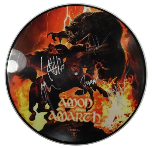 SIGNED AMON AMARTH AUTOGRAPHED 12" PICTURE LP ALL 5 CERTIFIED JSA COA # GG17726 - Picture 2 of 9