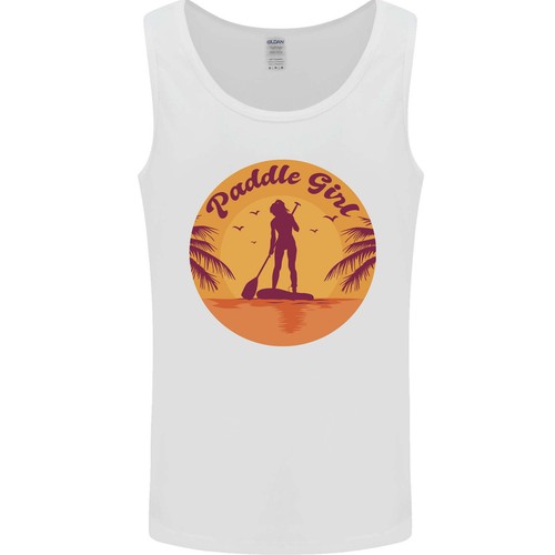Paddleboarding Girl Mens Vest Tank Top - Picture 4 of 13