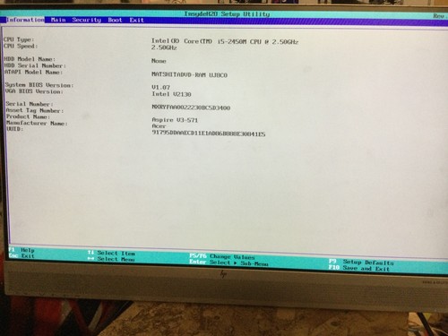 Acer Aspire V3-571-6643 / Intel i5-2450M @ 2.50GHz / (CRACKED/MISSING PARTS)MR - Picture 1 of 5