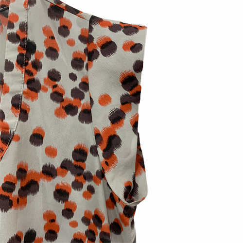 Eclair Blouse Top Beige Polka Dot Sleeveless Scoop Neck Size L Women - Picture 4 of 5