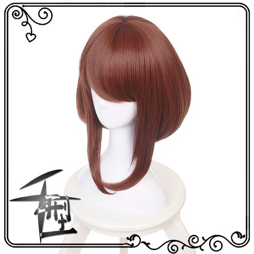 My Hero Academia Ochaco Uraraka Costume Brown Wigs Wavy Hair Halloween Cosplay - Picture 2 of 5