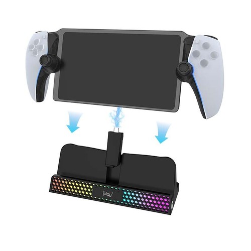 RGB Charging Dock Station For PS5 Portal Console Charger Stand Base Holder Parts