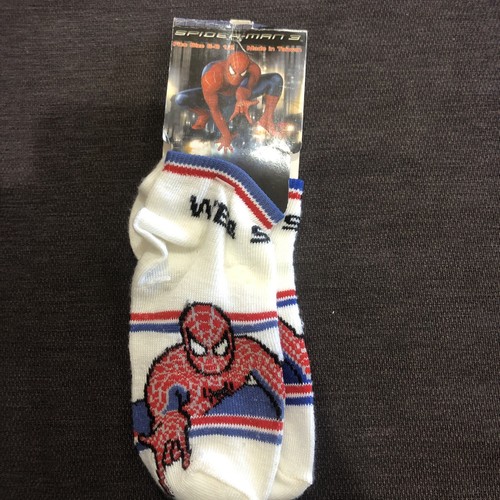 VTG 2007 Spider-Man 3 Movie Kids Acrylic Socks Shoe Size 7 1/2 - 4 New Old Stock - Picture 2 of 4