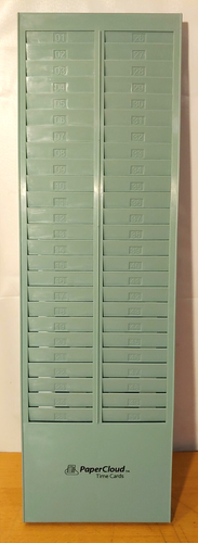 PaperCloud Time Cards Rack Plastic 50-Slot Wall Mount Time Card Holder 27" x 8"