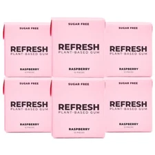 Refresh Plant Based Chewing Gum Sugar Free Non GMO 6 Count Variety Pack