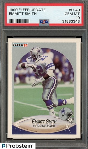1990 Fleer Update #U-40 Emmitt Smith Cowboys RC Rookie HOF PSA 10 GEM MINT