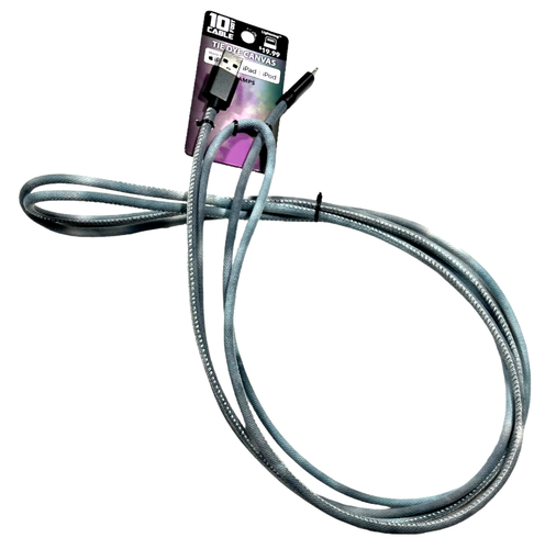 Cable de carga de lona tie dye de carga rápida de 10 pies para iPhone / iPad / iPod - Imagen 2 de 4