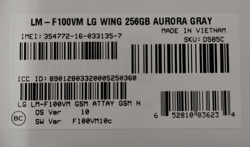 LG Wing 5G AT&T Unlocked LMF100VM 6.8" 8GB+256GB - Aurora Grey, bundled - Zdjęcie 5 z 9