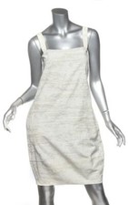 DOLCE & GABBANA Womens Cream Cotton Sleeveless Sheath Dress IT38 US2 XS
