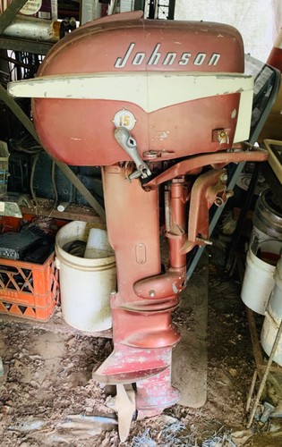 1956 Johnson Outboard 15HP Sea Horse Motor Vintage Original Con. Long Shaft - Picture 2 of 7