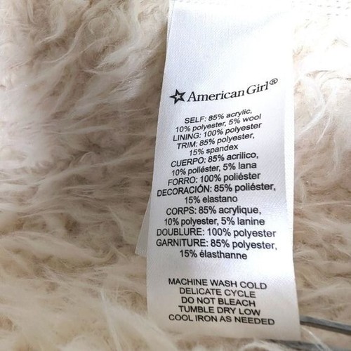 AMERICAN GIRL Vest Wool Blend Faux Fur with Faux Suede Trim Girls Size Med/Large - Picture 4 of 8