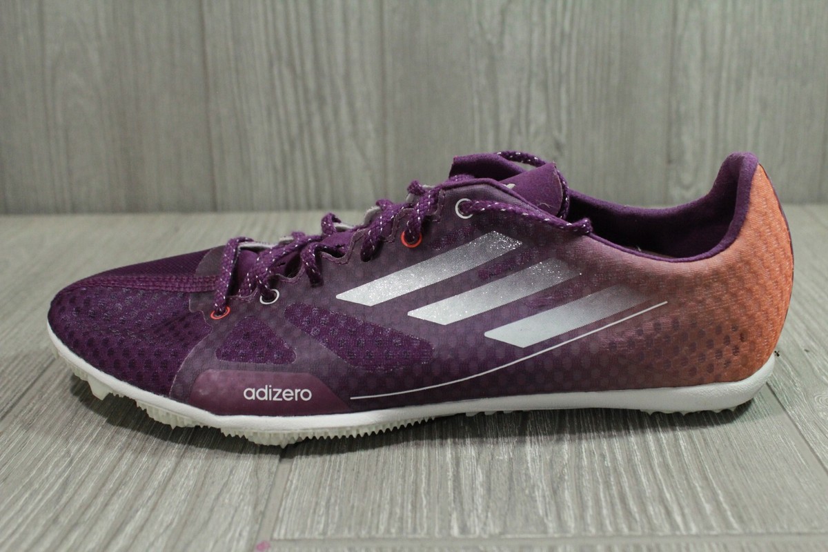 NEW Womens ADIDAS Adizero Ambition Purple Orange Distance Spikes