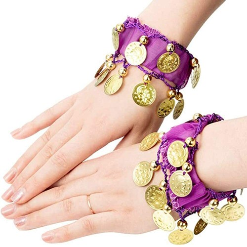 Pulseras de danza del vientre moneda de oro pulsera danza del vientre tobillo para muñeca tobillo - Imagen 9 de 26