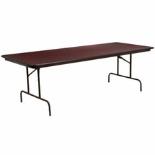 Flash Furniture 96" x 36" Melamine Top Folding Table in Mahogany