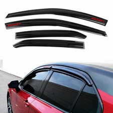Fit 18-24 Toyota Camry Window Visor Mugen Style Guard Deflector w/ Red SPORT