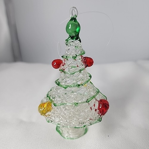 Set de colección cesta de flores de vidrio hilado y adornos de árbol de Navidad soplados a mano - Imagen 2 de 11