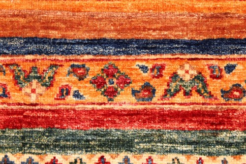 HANDMADE Jewel Color Wool Rug 5' x 7' COLORFUL FINE QUALITY red, blue, 5x7 ft. - Picture 10 of 10