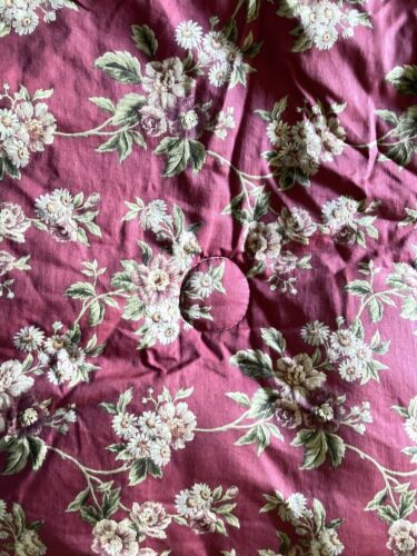 VTG Waverly Red/ Multicolored Queen Floral Comforter Reversible 100% Cotton - Picture 3 of 12