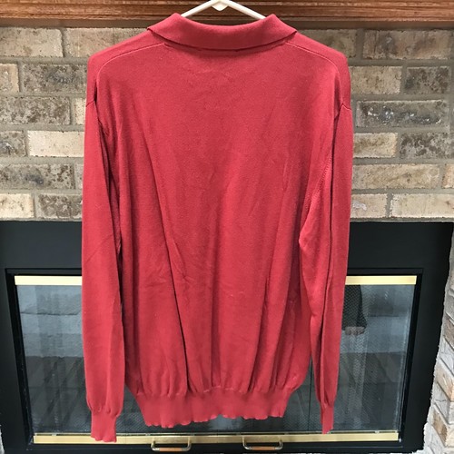 Tom James Men"s Sweater Size L Dark Orange Cotton Blend Italy - Picture 3 of 3