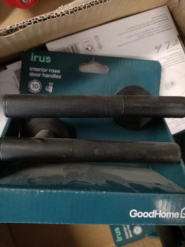 GoodHome Irus Jet Black Rundriegel Türgriff (L) 150 mm, Paar - Bild 6 von 6