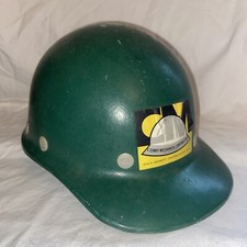 Vintage SuperGlas Fibre Metal Fiberglass Duck Bill Green Hard Hat USA 1980s