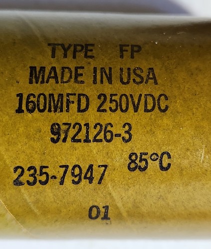 RCA Capacitor 106364 160 MFD 250VOC-9721 26-3 - Picture 2 of 7