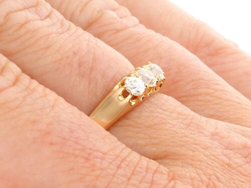 Antique 0.55 Carat Diamond Trilogy Engagement Ring in 18k Yellow Gold - Picture 8 of 9