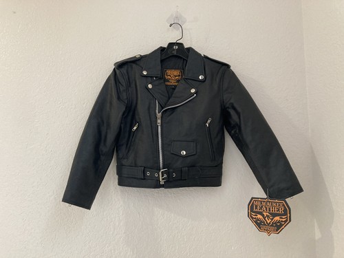 NWT Milwaukee Leather Boys Size Large Girls Classic Motorcycle Jacket Belted