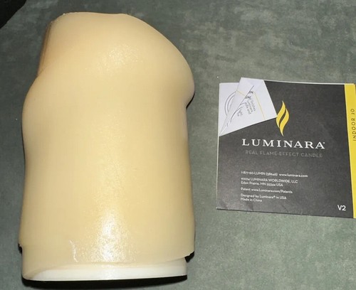 NEW - Luminara 3.5" x 5" Candle Vanilla Scented Pillar Real Flame Effect Ivory - Picture 12 of 14