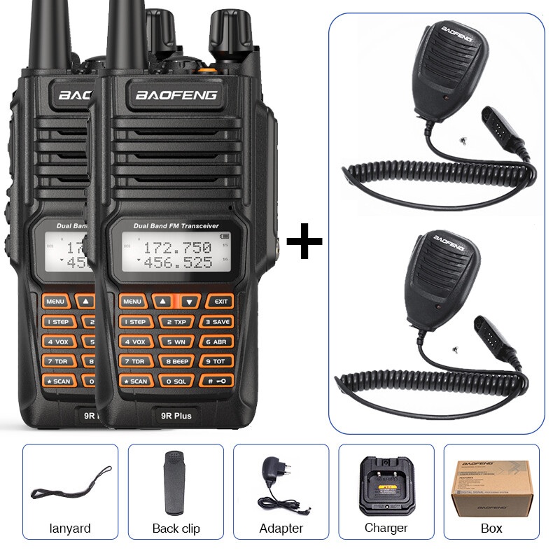 LOTTO 18W BAOFENG UV-9R PLUS VHF UHF WALKIE TALKIE DUAL BAND RADIO A DUE VIE IP68 - Foto 17 di 20