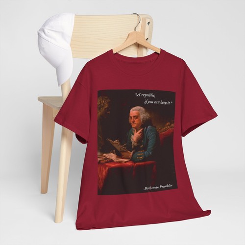 Benjamin Franklin Quote Shirt | A Republic If You Can Keep It | Patriotic Tee - Picture 8 of 8