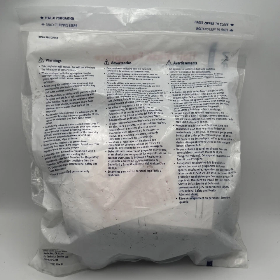 Sperian Half Mask Facepiece Reusable Air Purifying Respirator Medium 312000 - Image 3 of 3