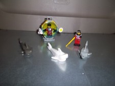 Lego 6599 Scuba Set with Diver, Sub, Sub Driver & Sharks (NO MANUAL)