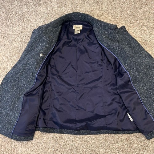 L.L. Bean Women's Pea Coat Wool Blend Size Large Regular Double Breasted - Picture 8 of 10