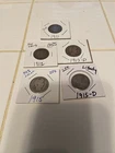 1915 d barber quarter 1915-1913d-1912-1911 (5) Coins As Seen
