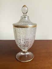 Vintage Glass Apothecary Candy Jar Urn with Lid Cambridge 