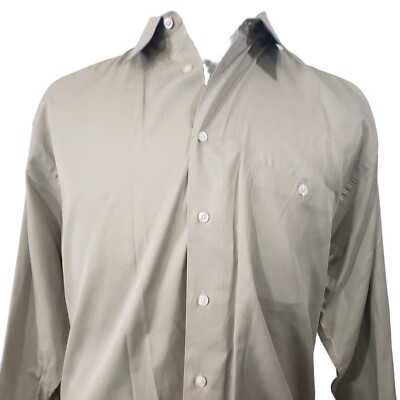 Stafford Dress Shirt Men's Size 16.5 32-33 Beige Relaxed Fit Long Sleeve |  eBay