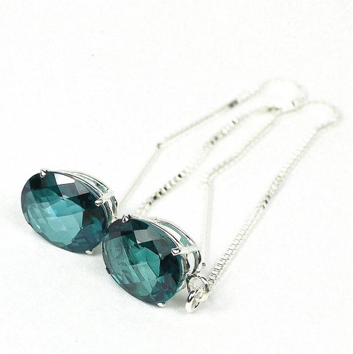 Paraiba Topaz, 925 Sterling Silver Threaders, SE103 - Picture 4 of 6