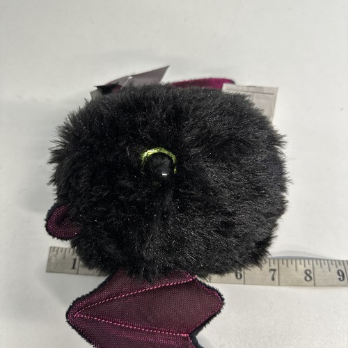 Purple Bat Plush 4.5 inches Stuffed Black Big Green/black Eyes NEW Read Descript - Picture 11 of 13