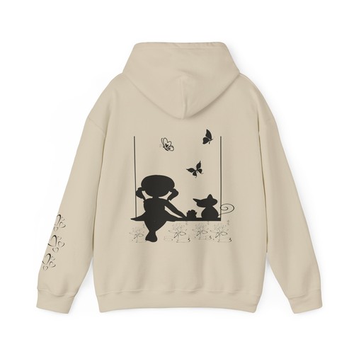 Little girl and cat Unisex Heavy Blend™ Hooded Sweatshirt - 第 16/50 張圖片