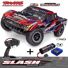 TRAXXAS# TRX58334-4-RED Slash 1/10 2WD +3000 mAh Lipo Akku +USB-C Lader SPAR-SET