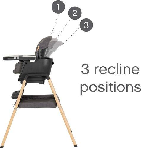 Tutti Bambini Nova Evolutionary Highchair 7 Adjustable Modes Grey Oak - Imagen 3 de 7