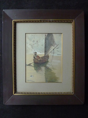 Alfred Weber 1859-1931 Liebespaar auf dem See - 1902 - Bild 2 von 15