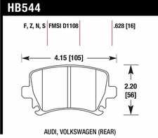 Hawk Disc Brake Pad Rear for 05-15 Audi TT / VW Golf & Tiguan & Jetta & Eos 