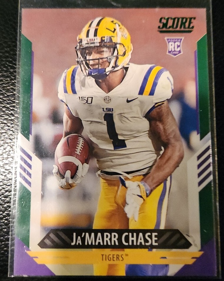 2021 -Score Jamar Chase GREEN SSP RC #325 Bengals LSU SUPER RARE *NM/MT*