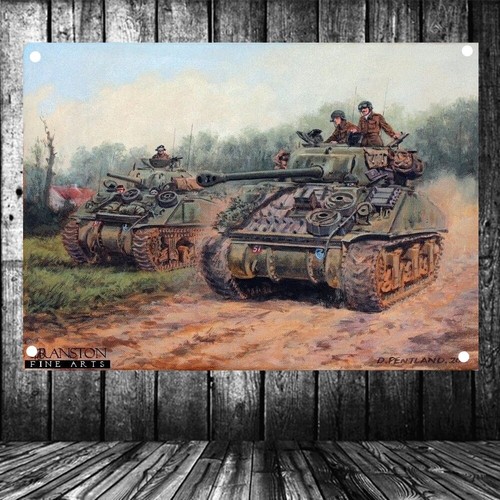 WW2 Military War Art Poster Firefly Tanks Wallpaper Mural Home Decor Banner Flag - Picture 1 of 5