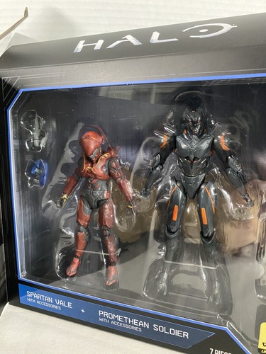 Spartan Vale & Promethean Soldier figure 2 Pack Jazwares 1:18 4" World of halo - Picture 2 of 4